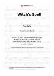 Sheet music, chords AC/DC - Witch's Spell