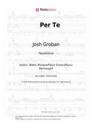 Sheet music, chords Josh Groban - Per Te