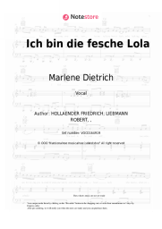 Sheet music, chords Marlene Dietrich - Ich bin die fesche Lola (from 'The Blue Angel')