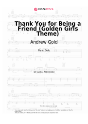 Sheet music, chords Andrew Gold - Thank You for Being a Friend (Golden Girls Theme)