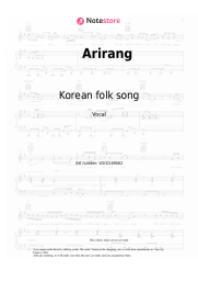 Sheet music, chords Korean folk song - Arirang