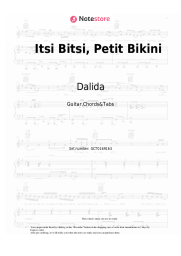 Sheet music, chords Dalida - Itsi Bitsi, Petit Bikini