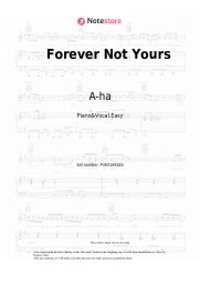 Sheet music, chords A-ha - Forever Not Yours