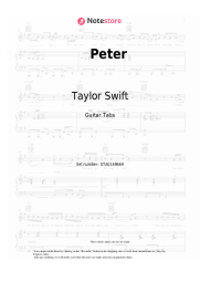 Sheet music, chords Taylor Swift - Peter