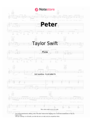 Sheet music, chords Taylor Swift - Peter