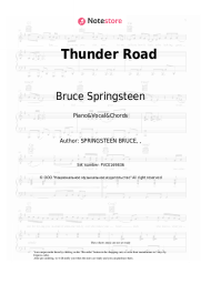 Sheet music, chords Bruce Springsteen - Thunder Road