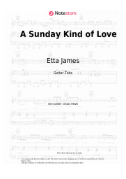 Sheet music, chords Etta James - A Sunday Kind of Love