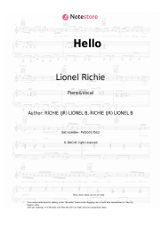 Sheet music, chords Lionel Richie - Hello