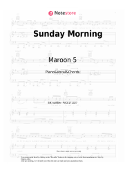 Sheet music, chords Maroon 5 - Sunday Morning