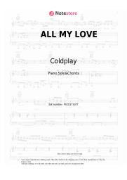 Sheet music, chords Coldplay - ALL MY LOVE