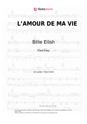 Sheet music, chords Billie Eilish - L’AMOUR DE MA VIE