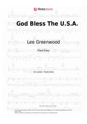 Sheet music, chords Lee Greenwood - God Bless The U.S.A.