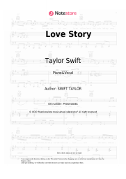 Sheet music, chords Taylor Swift - Love Story