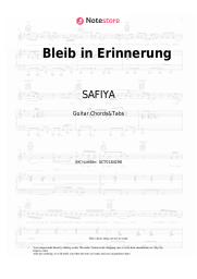 Sheet music, chords SAFIYA - Bleib in Erinnerung