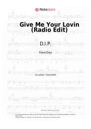 Sheet music, chords D.I.P. - Give Me Your Lovin (Radio Edit)