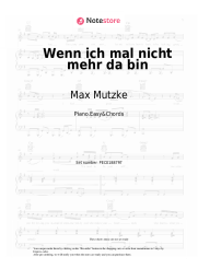 Sheet music, chords Max Mutzke - Wenn ich mal nicht mehr da bin