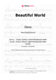 Sheet music, chords Devo - Beautiful World