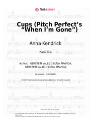 Sheet music, chords Anna Kendrick - Cups (Pitch Perfect’s “When I’m Gone”)