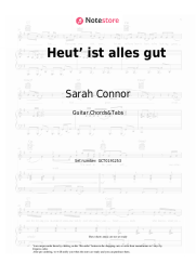 Sheet music, chords Sarah Connor - Heut‘ ist alles gut