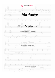 Sheet music, chords Star Academy, Marine - Ma faute