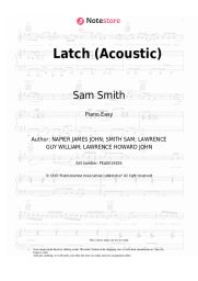 Sheet music, chords Sam Smith - Latch (Acoustic)