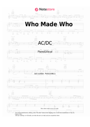 Sheet music, chords AC/DC - Who Made Who