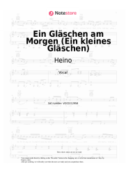 Sheet music, chords Heino - Ein Gläschen am Morgen (Ein kleines Gläschen)
