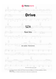 Sheet music, chords SZA - Drive