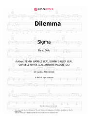 Sheet music, chords Sigma - Dilemma