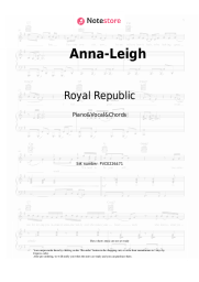 Sheet music, chords Royal Republic - Anna-Leigh