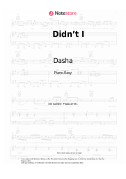 Sheet music, chords Dasha - Didn’t I