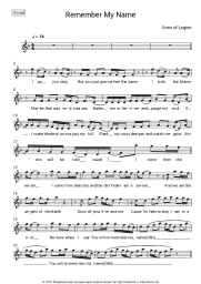 Sheet music, chords Sons of Legion - Remember My Name