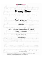 Sheet music, chords Paul Mauriat - Mamy Blue