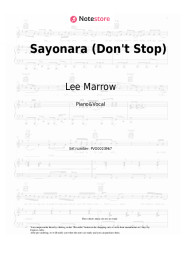 Sheet music, chords Lee Marrow - Sayonara (Don't Stop)