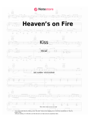 Sheet music, chords Kiss - Heaven’s on Fire