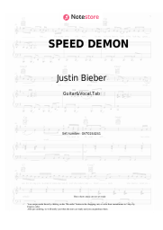 Sheet music, chords Justin Bieber - SPEED DEMON