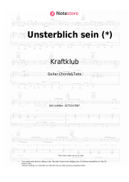 Sheet music, chords Kraftklub, Domiziana - Unsterblich sein (*)