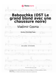 Sheet music, chords Vladimir Cosma, Gheorghe Zamfir - Babouchka (OST Le grand blond avec une chaussure noire)