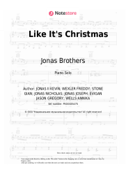 Sheet music, chords Jonas Brothers - Like It's Christmas