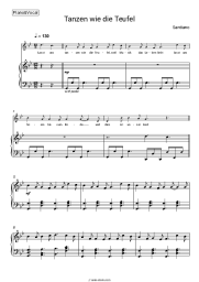 Sheet music, chords Santiano - Tanzen wie die Teufel