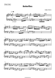 Sheet music, chords Dolly Parton - Butterflies 