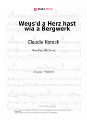 Sheet music, chords Claudia Koreck, Fleischi - Weus'd a Herz hast wia a Bergwerk