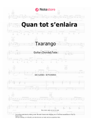 Sheet music, chords Txarango - Quan tot s’enlaira