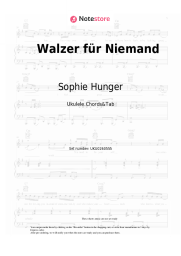Sheet music, chords Sophie Hunger - Walzer für Niemand