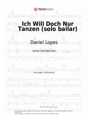 Sheet music, chords Daniel Lopes - Ich Will Doch Nur Tanzen (solo bailar)