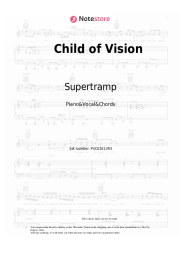 Sheet music, chords Supertramp - Child of Vision