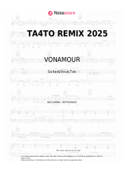 Sheet music, chords VONAMOUR - ТА4ТО REMIX 2025
