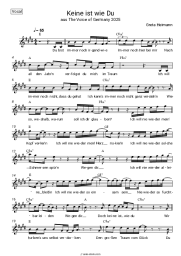 Sheet music, chords Greta Heimann - Keine ist wie Du (aus The Voice of Germany 2025)