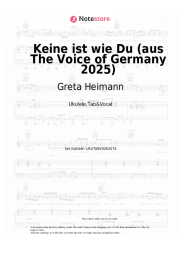 Sheet music, chords Greta Heimann - Keine ist wie Du (aus The Voice of Germany 2025)