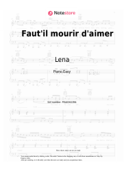 Sheet music, chords Lena - Faut'il mourir d'aimer